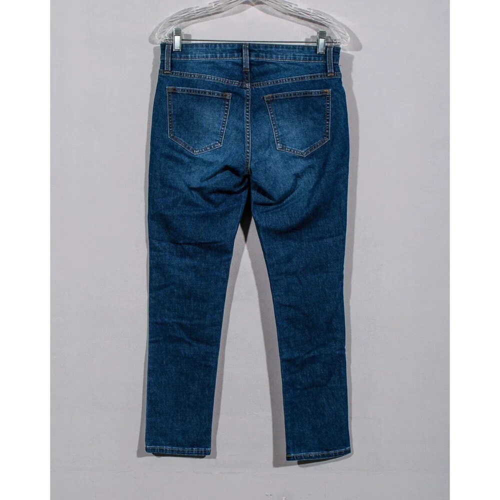 Gap Denim Girlfriend Cut Dark Indigo Wash Stretch Slim Leg Jeans SU18 Sz 26 - Picture 3 of 3